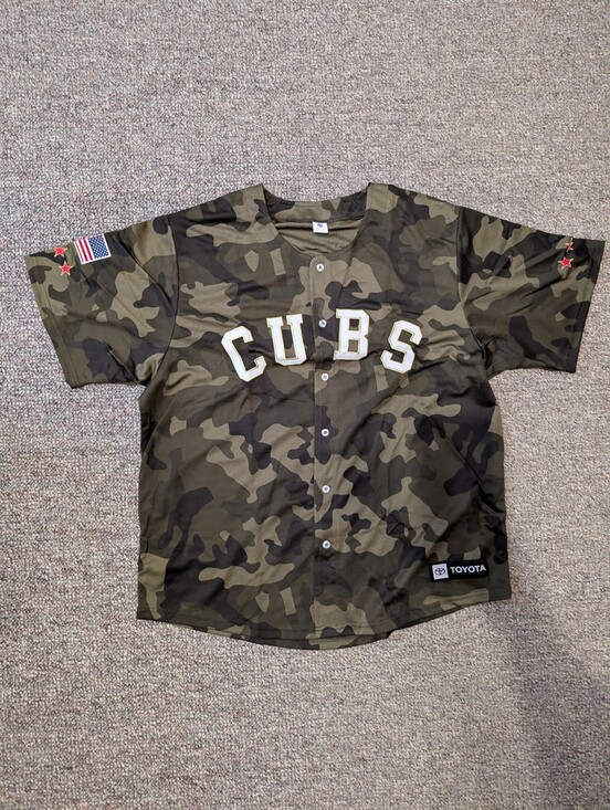 Chicago Cubs Armed Forces Camo Jersey Sz Adult XL-Special Ticket SGA 8/5/25 - Picture 1 of 2